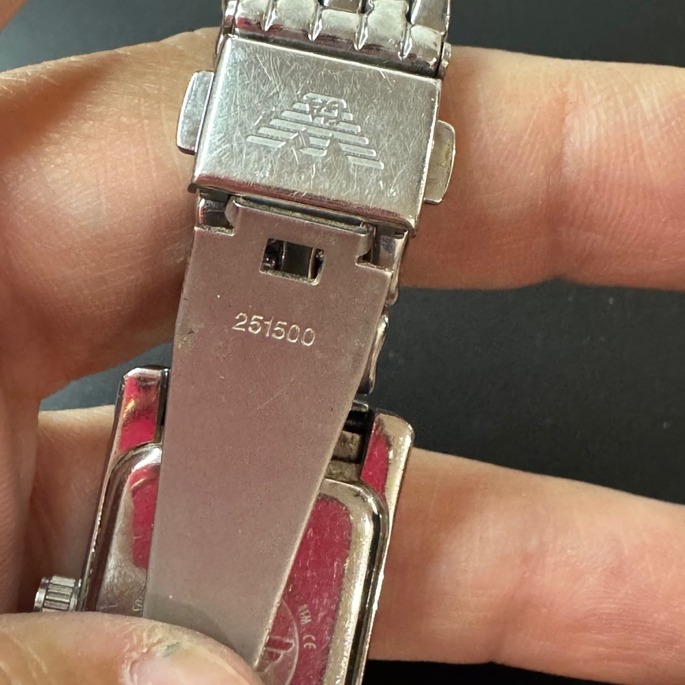 Emporio Armani Rectangular Stainless Steel Watch - Picture 9 of 10